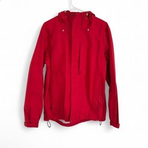 LL Bean Jacket Mens M Red Trail Model Rain Coat Waterproof Windproof FLAW